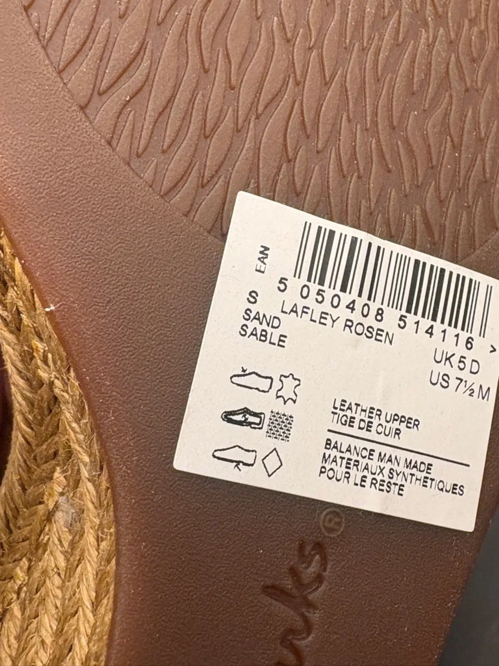 Collections by Clarks Lafley Rosen espadrille wedge sandals size 7.5 - Picture 7 of 7